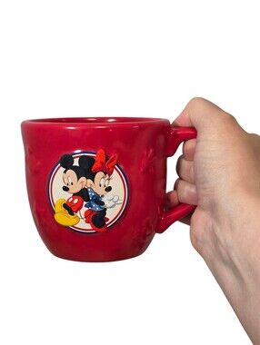 Disney Mickey Mouse & Minnie Mouse Hallmark 12oz Red Ceramic Mug
